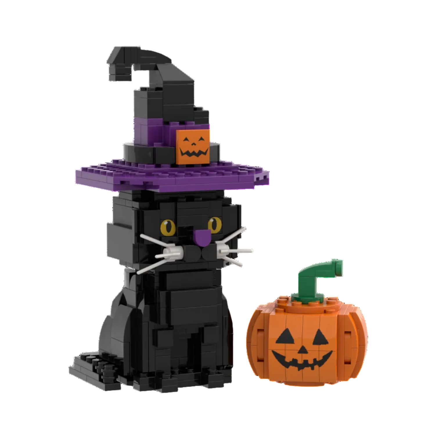 Halloween Edition - Black Cat & Pumpkin Brick Set
