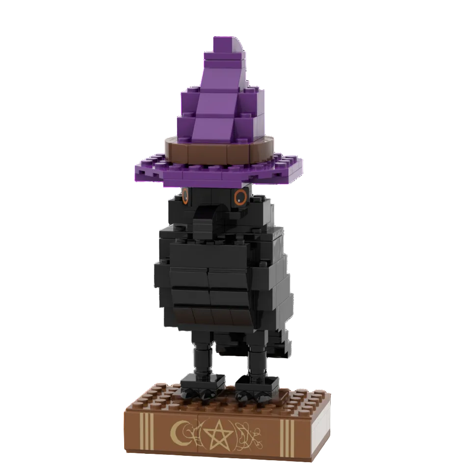 Witch's Raven on a Magic Book Bulinding Blocks Set