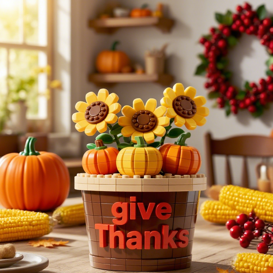 Give Thanks Flowerpot Brick Set