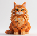 Brick Cats -Orange Maine Coon Building Kit