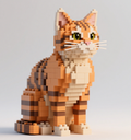 Brick Cats -Orange Tabby Cat Building Kit