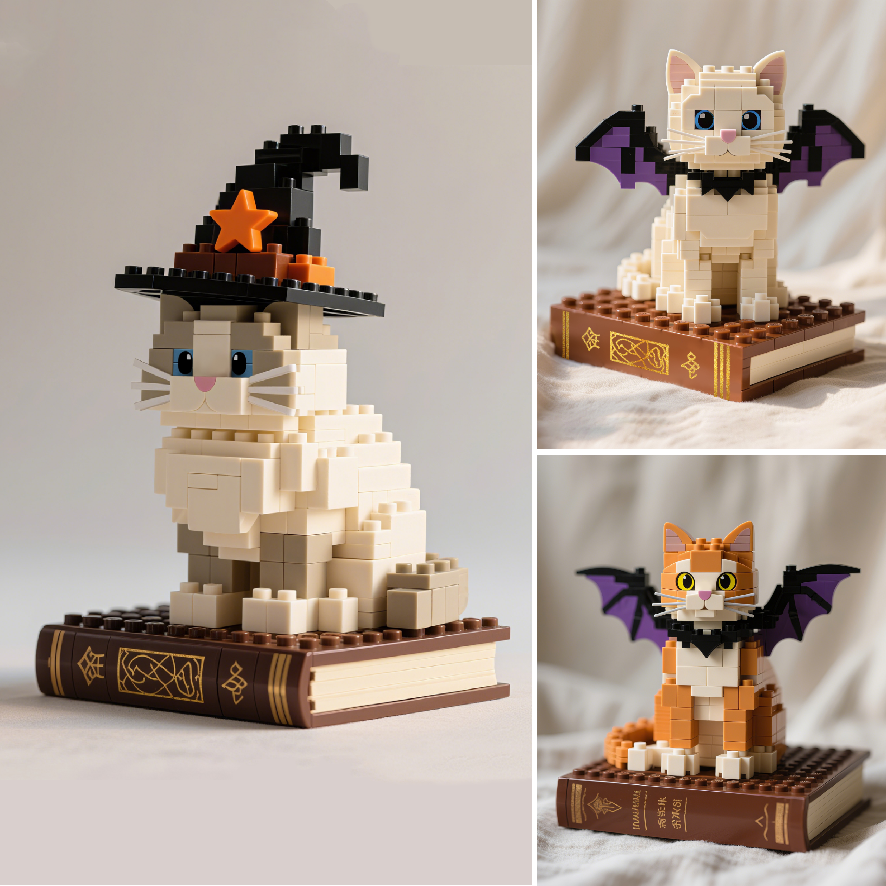 Limited Edition - Halloween Magic Cat Brick Set