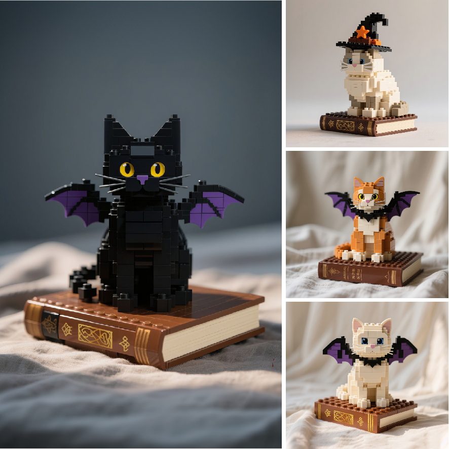 Limited Edition - Halloween Magic Cat Brick Set