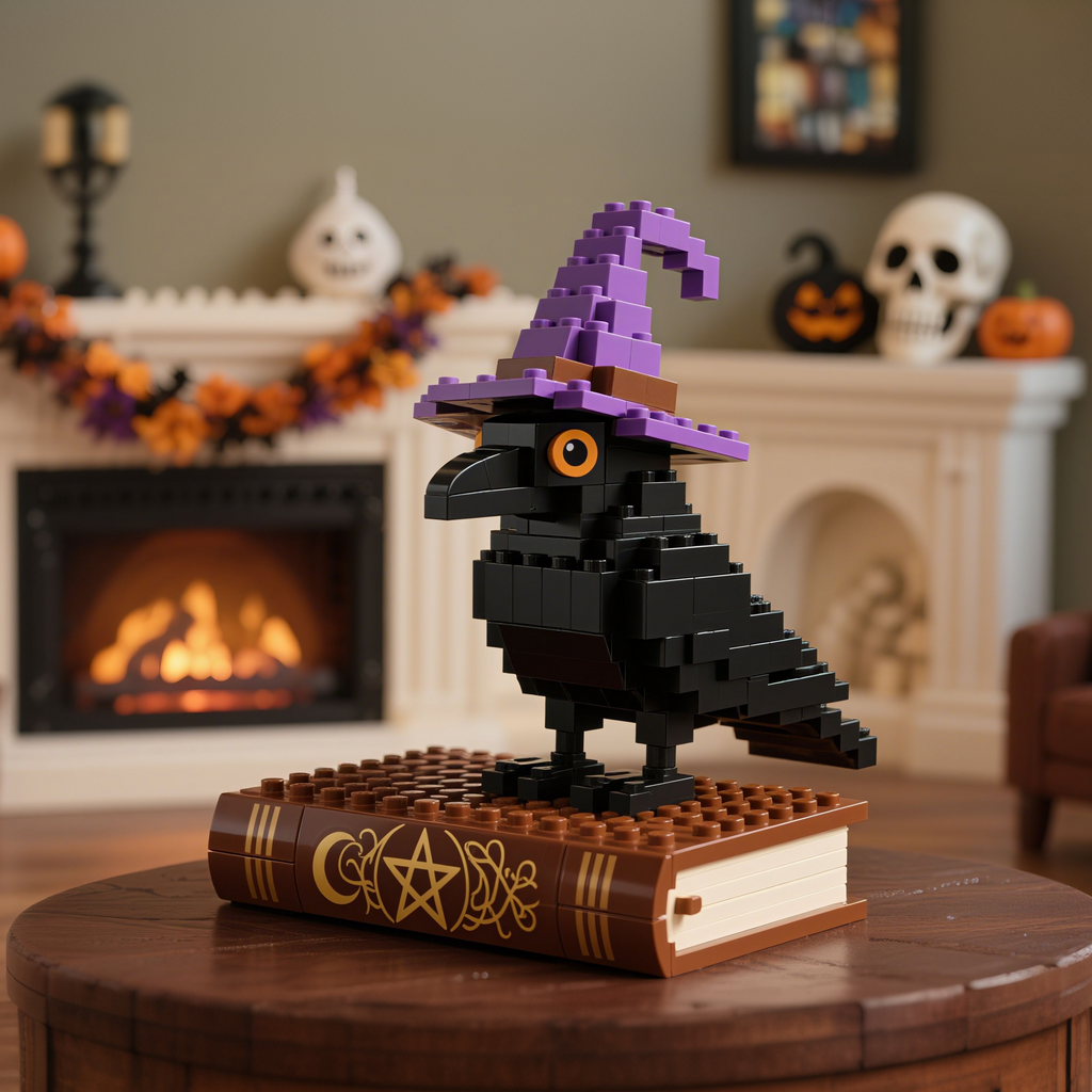 Witch's Raven on a Magic Book