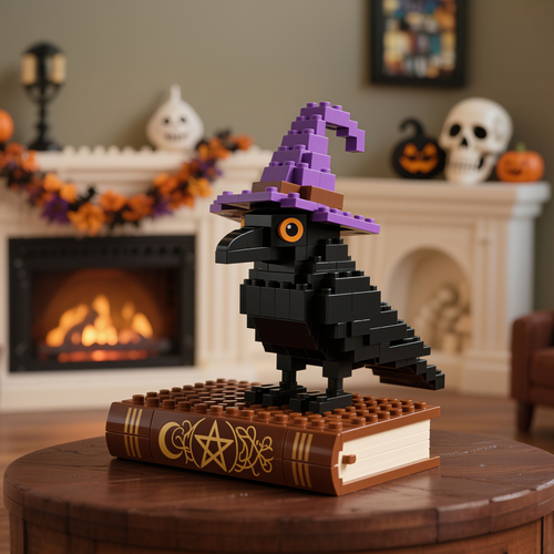 Witch's Raven on a Magic Book
