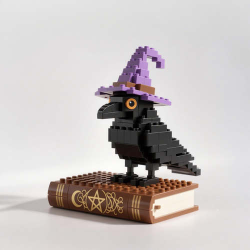 Witch's Raven on a Magic Book
