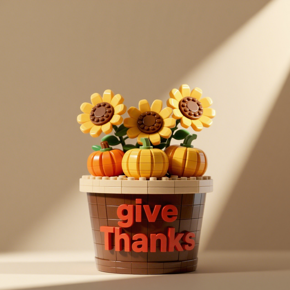 Give Thanks Flowerpot Brick Set