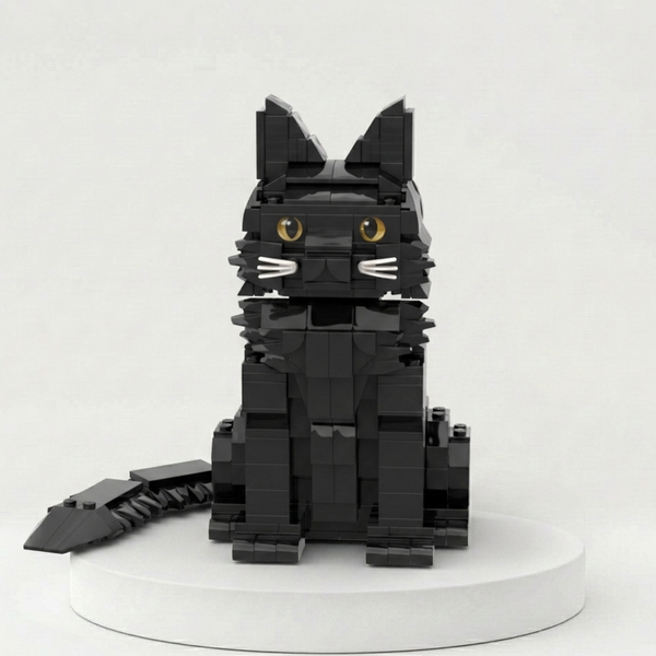 Black Maine Cat Building Blocks