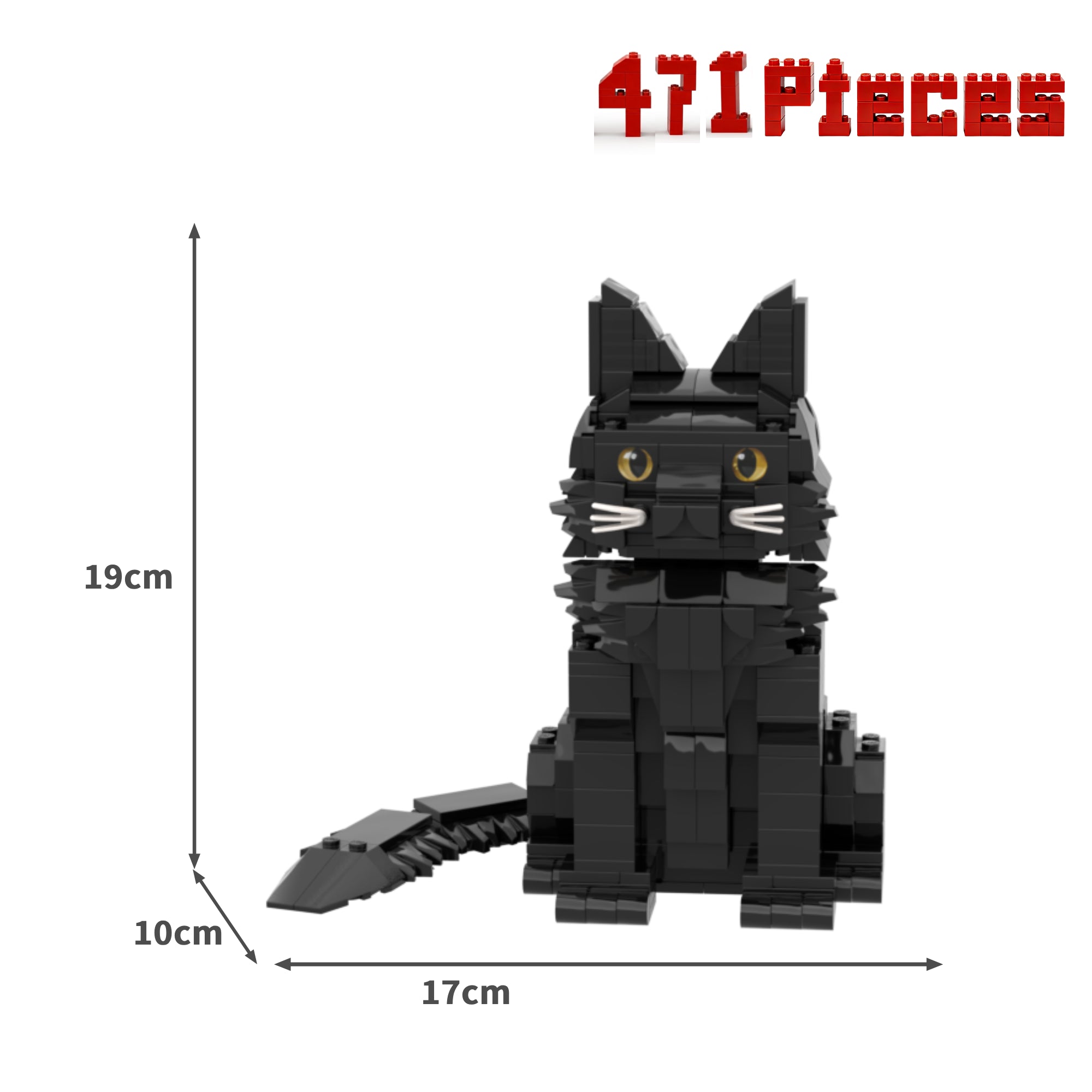 Black Maine Cat Building Blocks