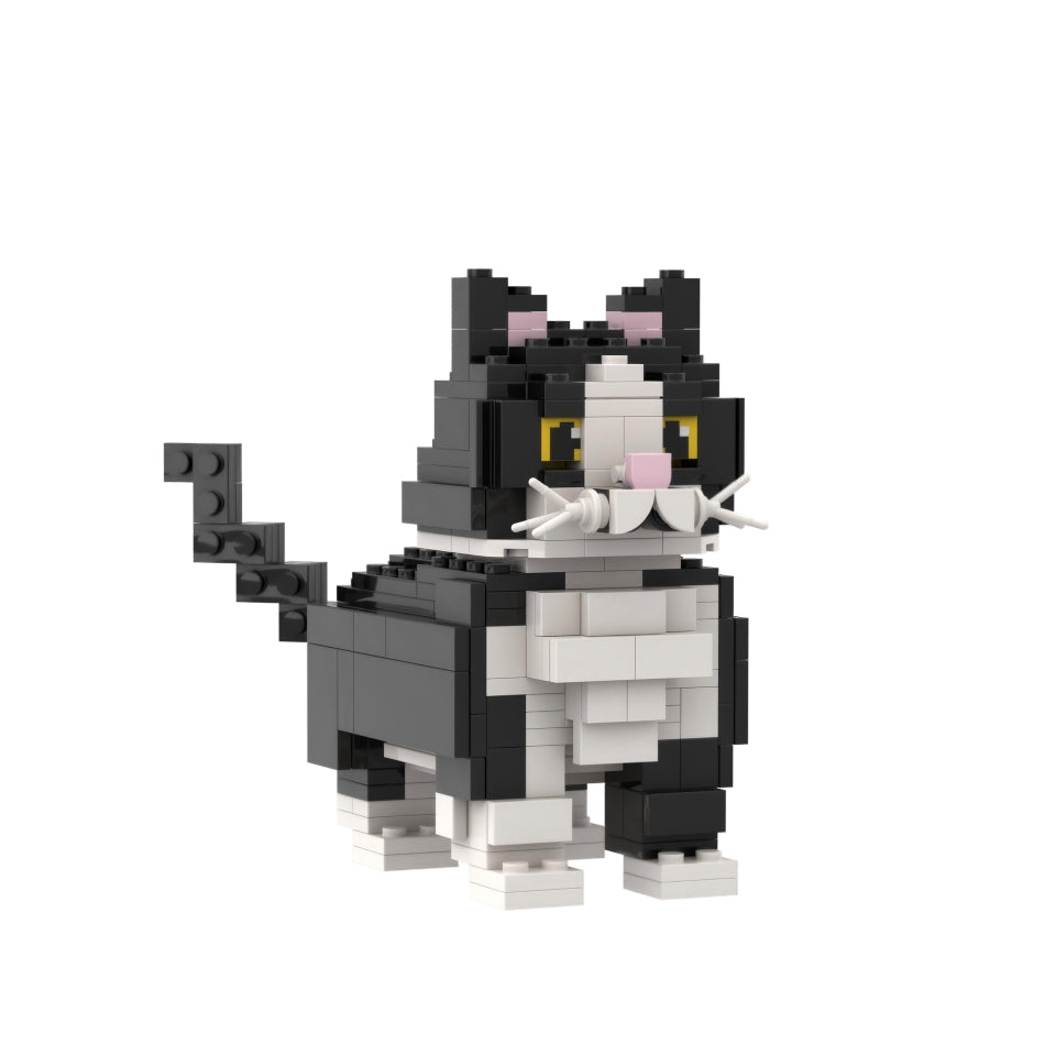 Black & White Tuxedo Cat Building Blocks