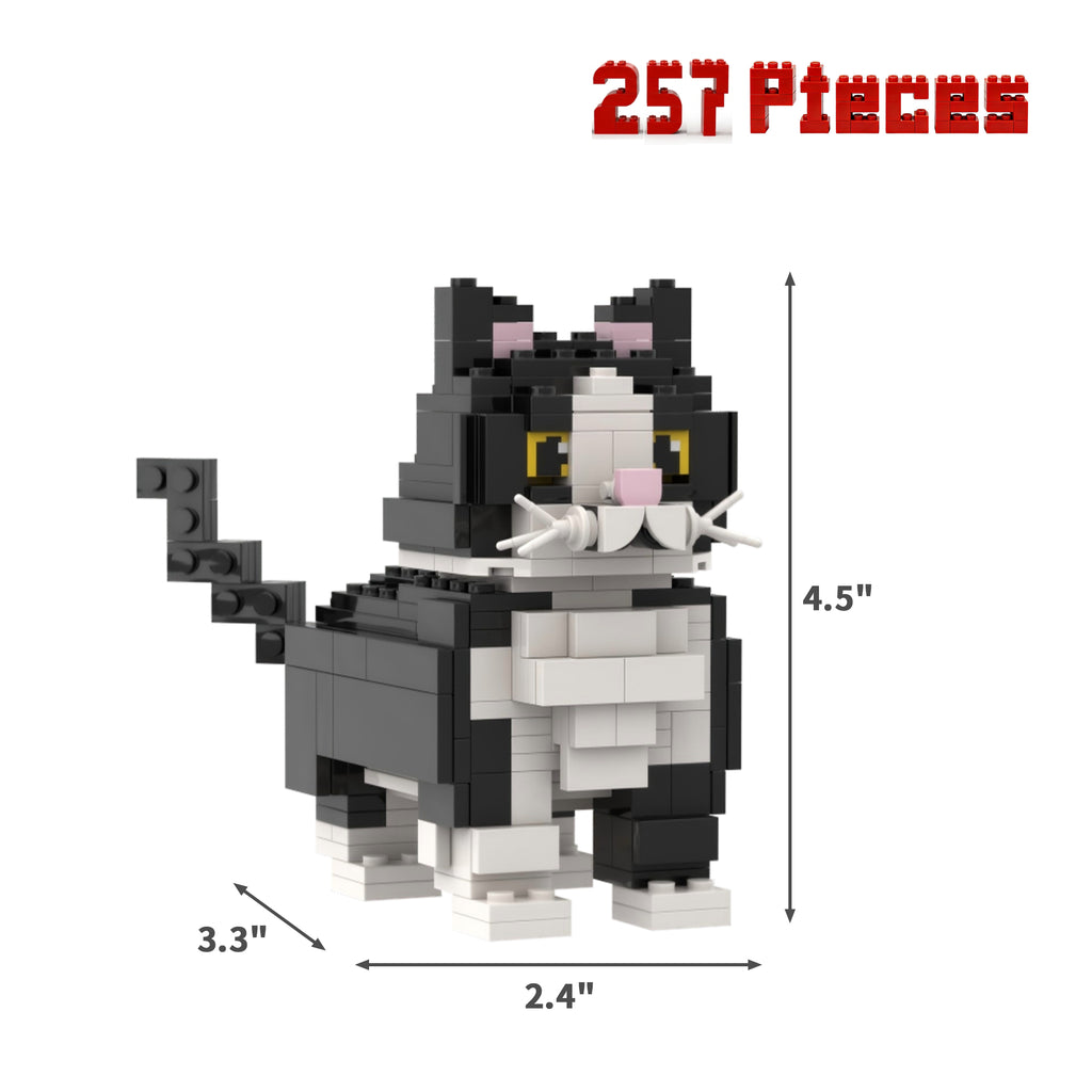 Black & White Tuxedo Cat Building Blocks
