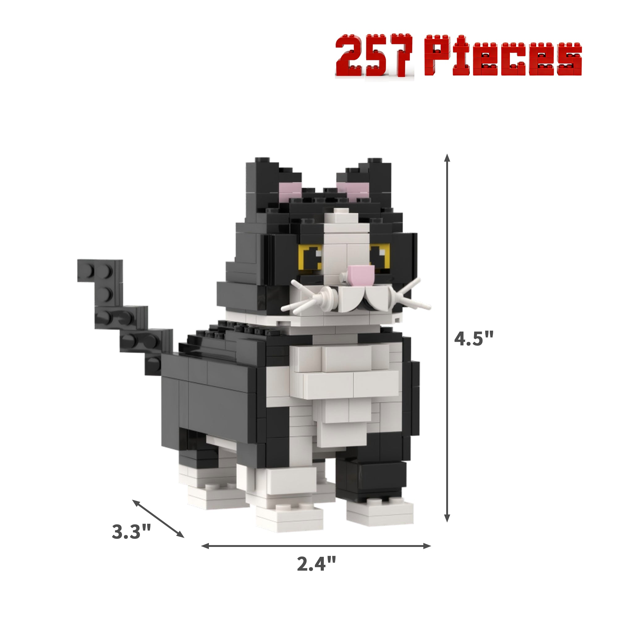 Black & White Tuxedo Cat Building Blocks