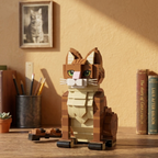 Brown Tabby Cat Building Blocks