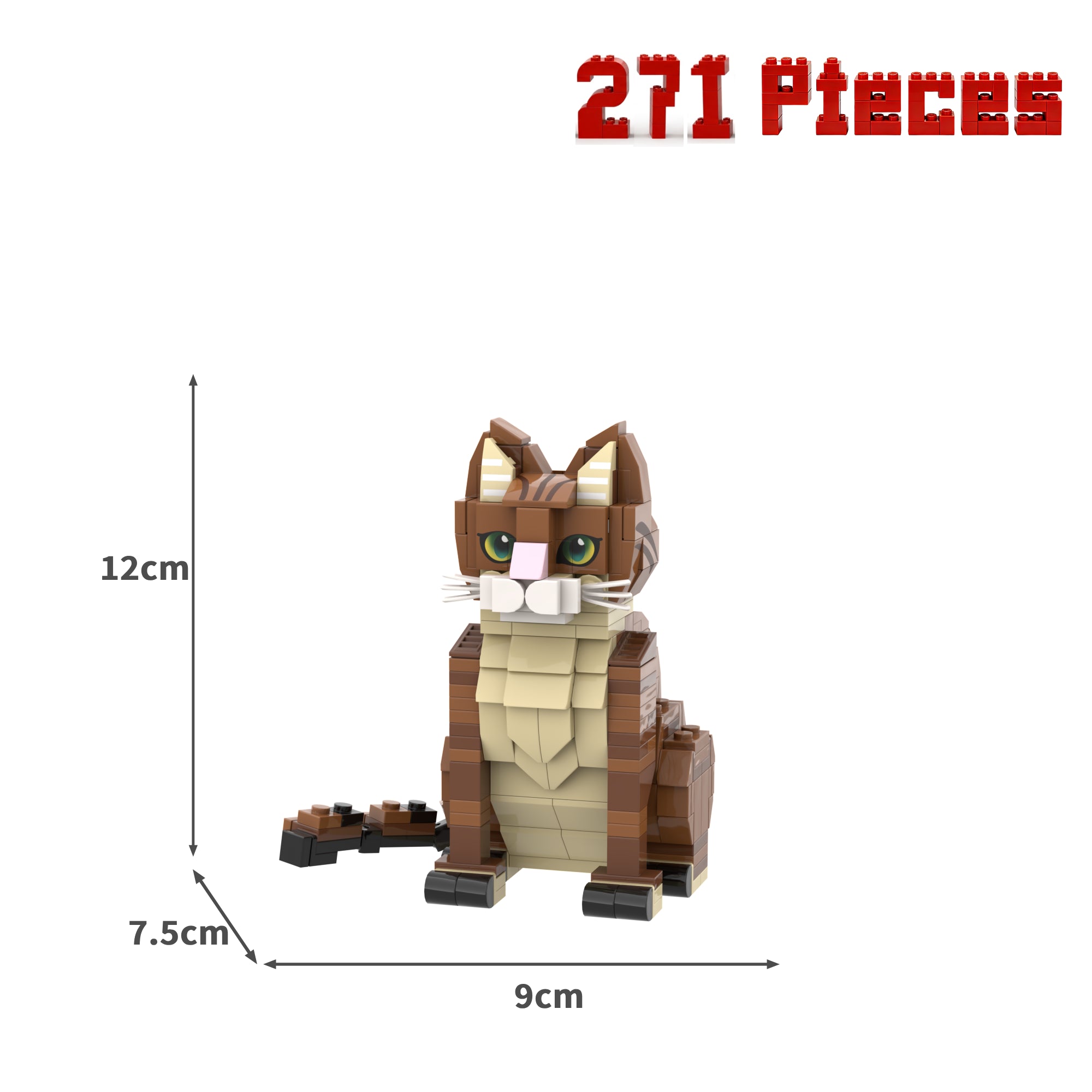 Brown Tabby Cat Building Blocks