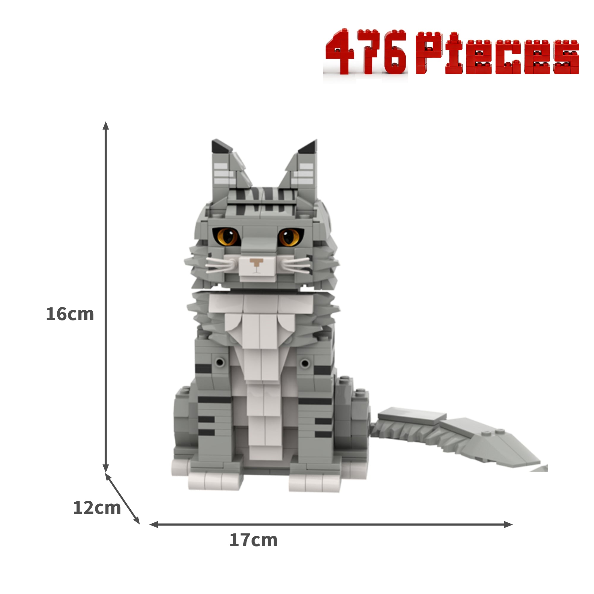 Gery Tabby Maine Coon Building Blocks