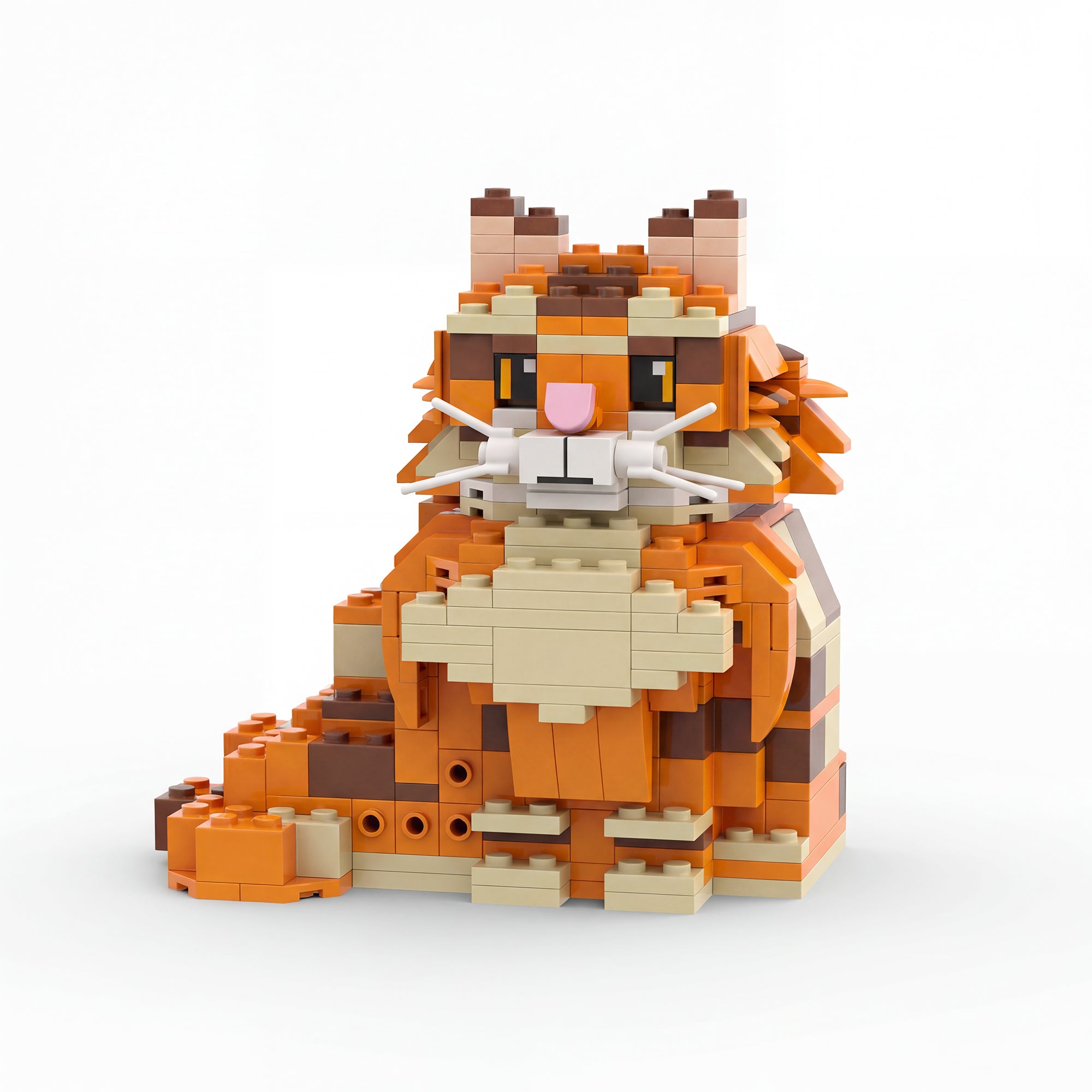 Orange Maine Coon Building Blocks