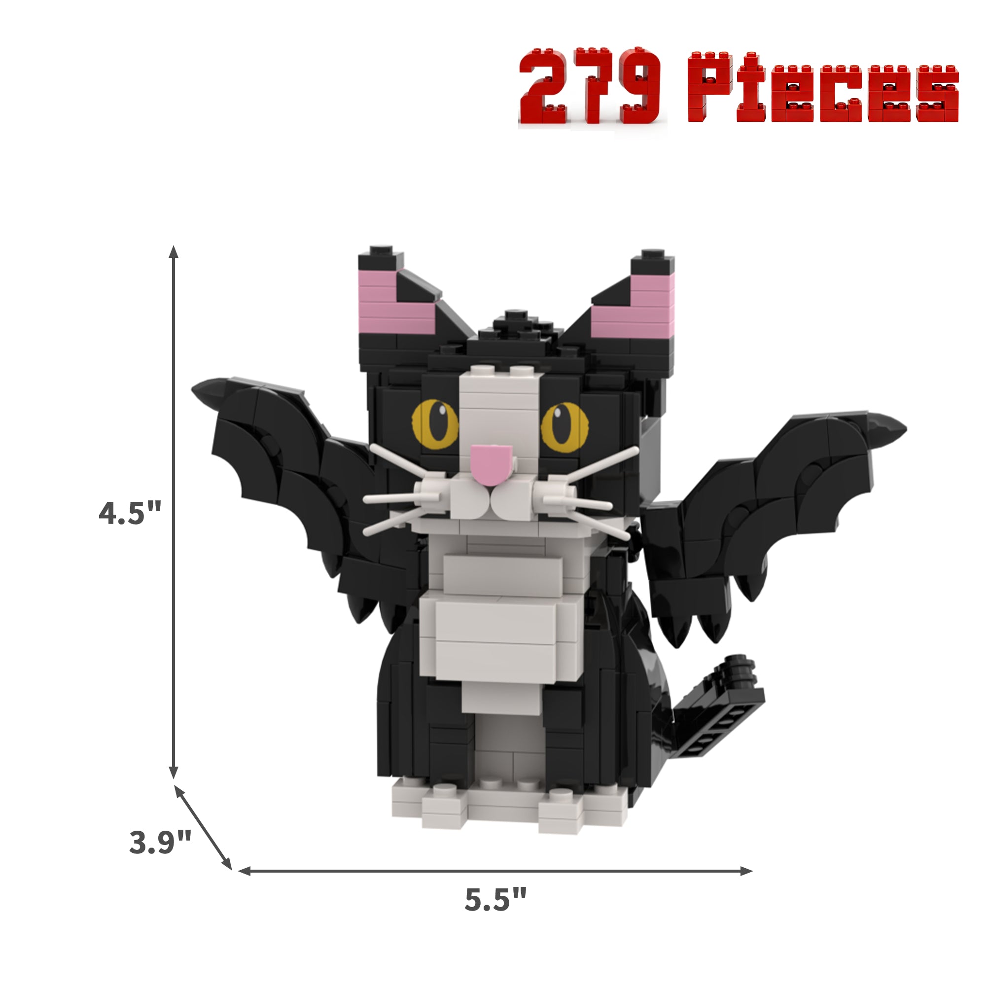 Tuxedo Cat with Magic Wings Building Brick