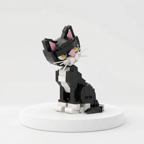 Tilting Head Tuxedo Cat