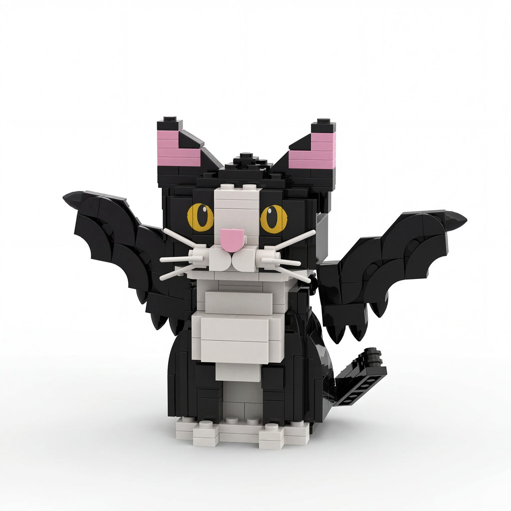 Tuxedo Cat with Magic Wings Building Brick
