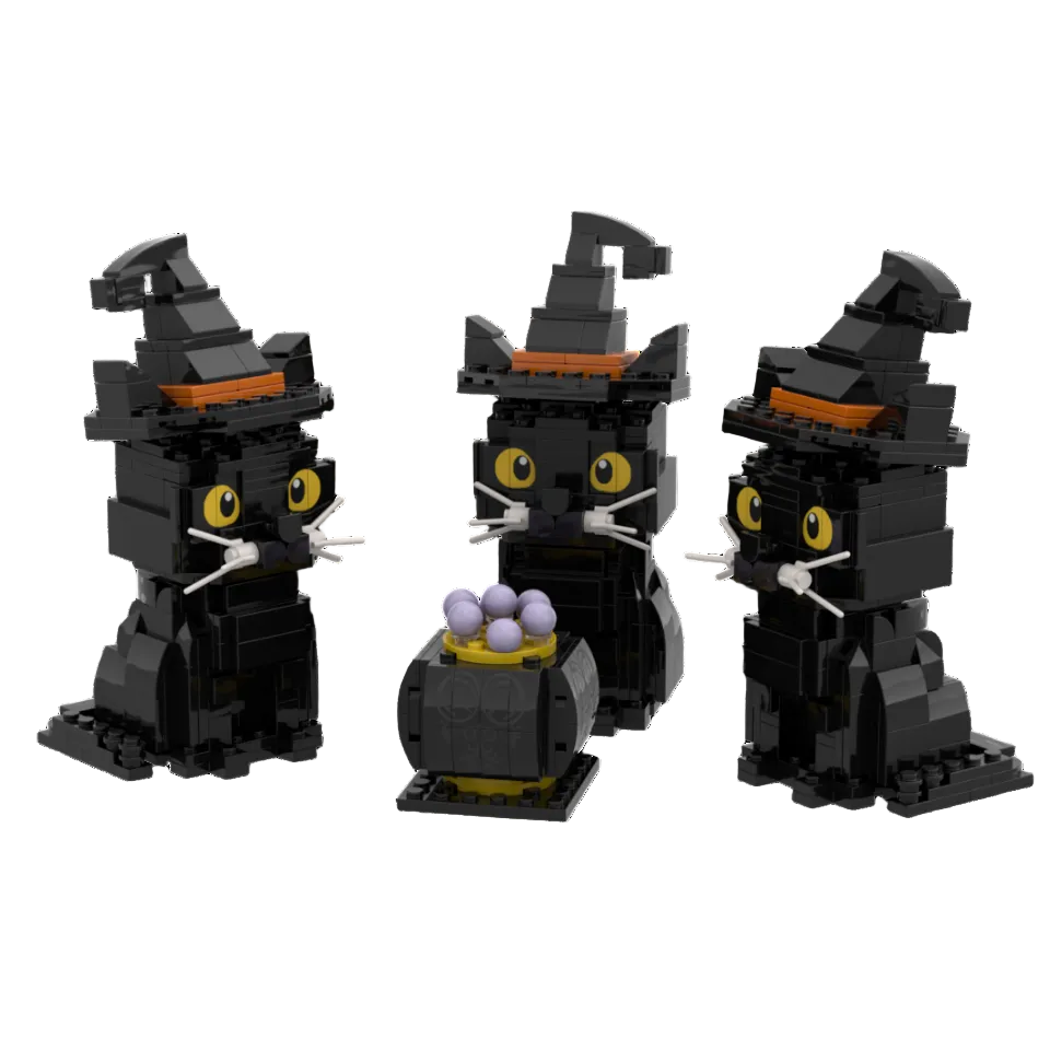 Witchy Cats & Cauldron Building Blocks