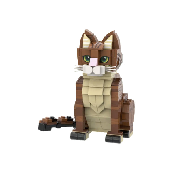 Brown Tabby Cat Building Blocks